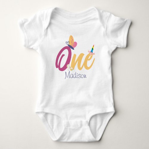 magical one baby first birthday personalized name baby bodysuit