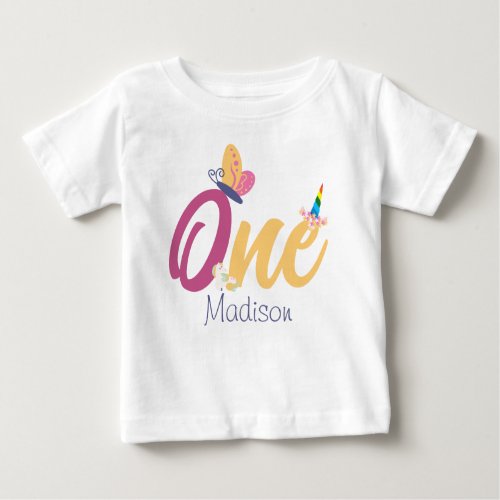 magical one baby first birthday personalized name baby T_Shirt