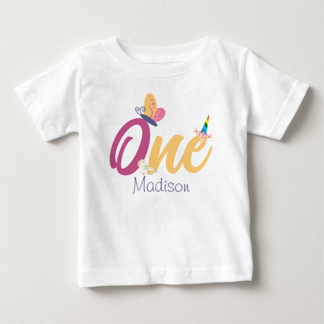 magical one baby first birthday personalized name baby T-Shirt (Front)
