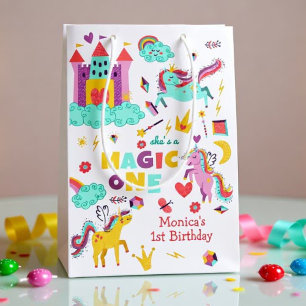 Magical one birthday medium gift bag