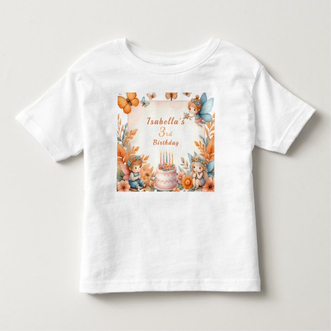 Magical Orange Fairy garden - Birthday  Toddler T-shirt (Front)