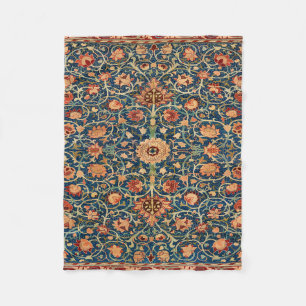 Magical Oriental Rug Pattern in Blue and Red Fleece Blanket