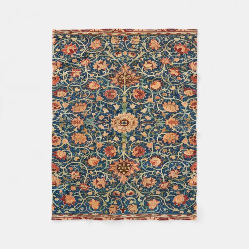 Magical Oriental Rug Pattern in Blue and Red Fleece Blanket