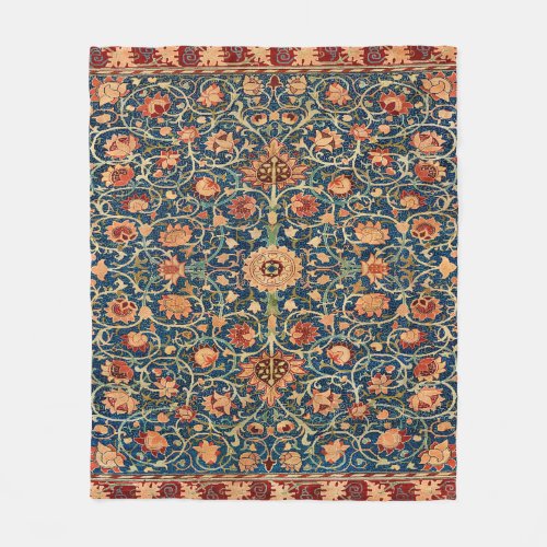 Magical Oriental Rug Pattern in Blue and Red Fleece Blanket