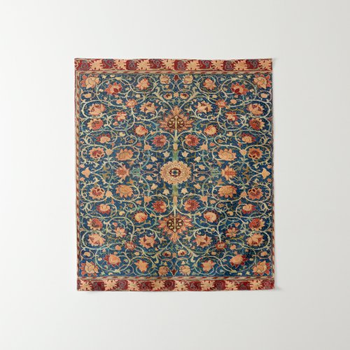 Magical Oriental Rug Pattern in Blue and Red Tapestry