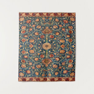 Magical Oriental Rug Pattern in Blue and Red Tapestry