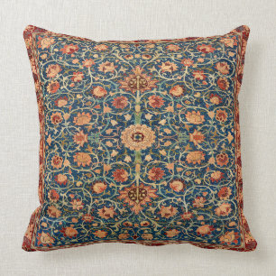 Magical Oriental Rug Pattern in Blue and Red Throw Pillow