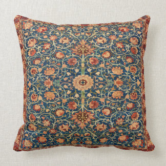 Magical Oriental Rug Pattern in Blue and Red Throw Pillow