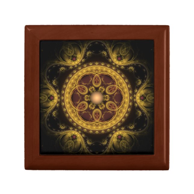Magical ornate fairy fractal pattern mandala gift box (Front)