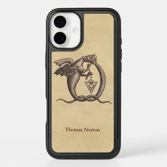 Magical Ouroboros Dragons with Name Otterbox iPhone Case (Back)