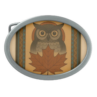Magical Owl Design with Beaded Look Belt Buckle