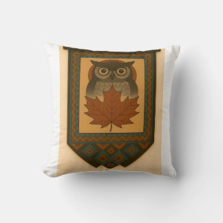 Magical Owl Design with Beaded Look Throw Pillow