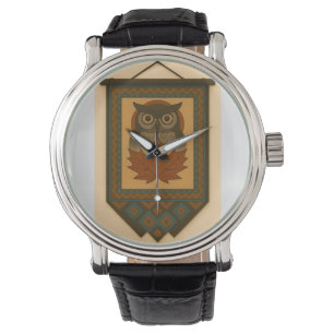 Magical Owl Design with Beaded Look Watch