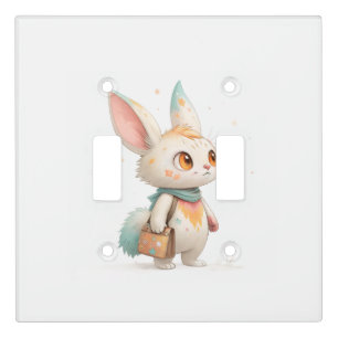 Magical Paint-Splashed Rabbit-Cat Creature Light Switch Cover