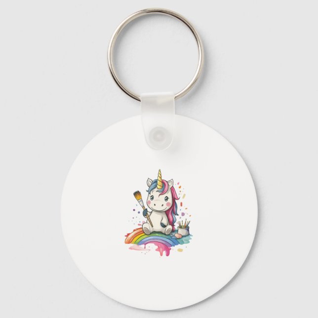 Magical Painter Unicorn (1) Keychain (Front)