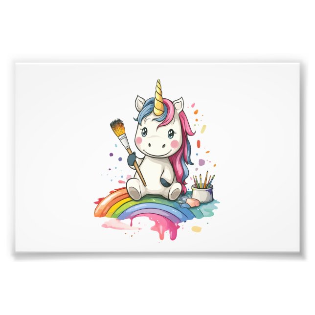 Magical Painter Unicorn (1) Photo Print (Front)