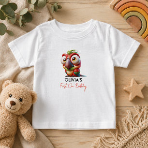 Magical Parrot Caricatures 1st Birthday Baby T-Shirt