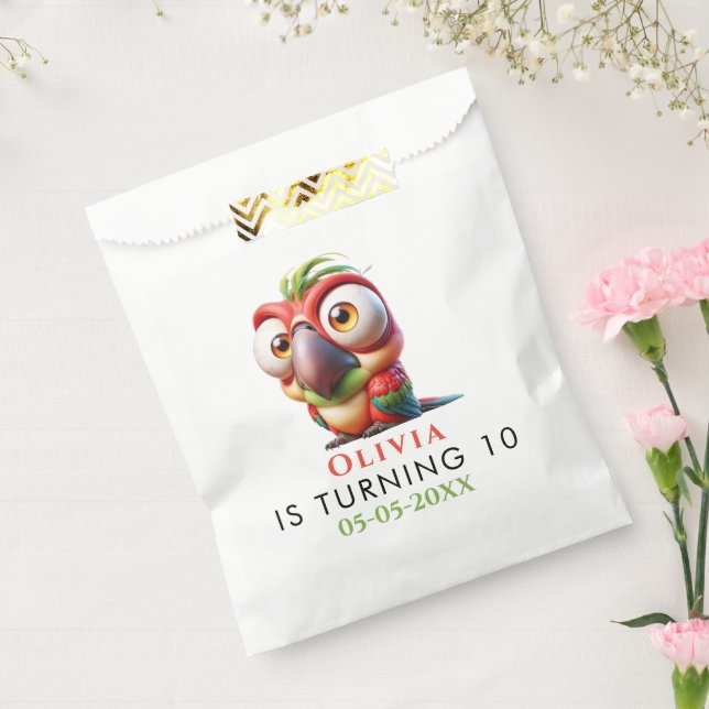  Magical Parrot Caricatures 1st Birthday Favor Bag (Sealed)