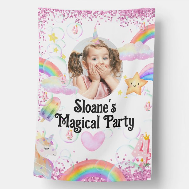 Magical Party Weatherproof Personalized House Flag (Front)
