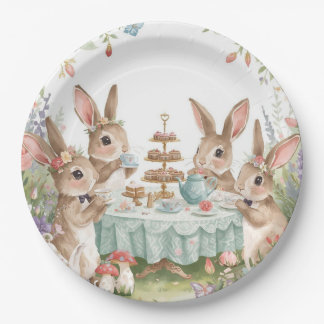 Magical Pastel Bunny & Floral Tea Party Plates
