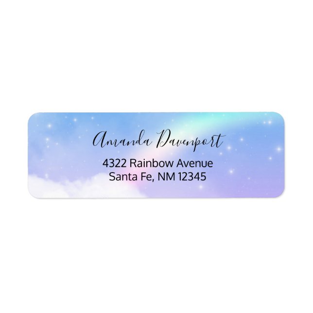  Magical Pastel Clouds and a Rainbow Label (Front)