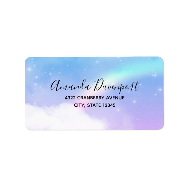 Magical Pastel Clouds and a Rainbow Label (Front)