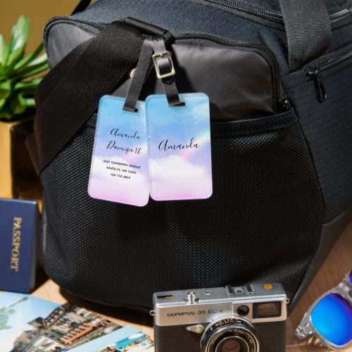  Magical Pastel Clouds and a Rainbow Luggage Tag