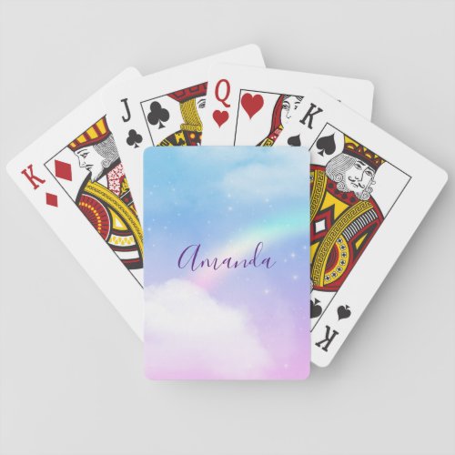  Magical Pastel Clouds and a Rainbow Poker Cards