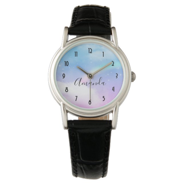  Magical Pastel Clouds and a Rainbow Watch (Front)