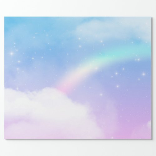 Magical Pastel Clouds and a Rainbow Wrapping Paper