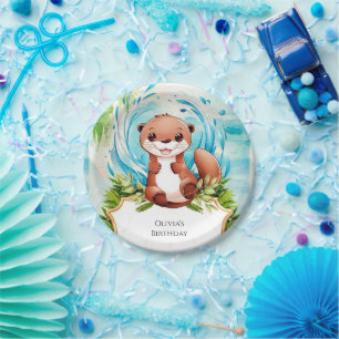 Magical Pastel Otter Birthday Paper Plates