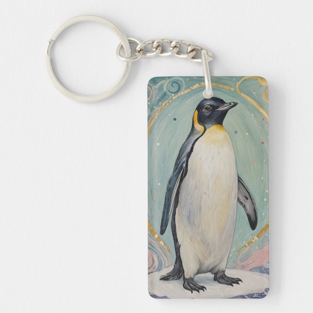 Magical Pastel Penguin Keychain (Front)