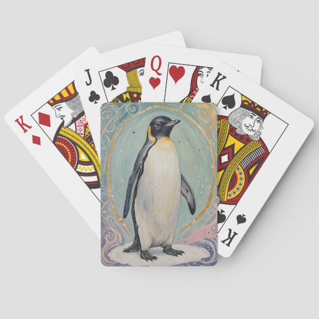 Magical Pastel Penguin Poker Cards (Back)