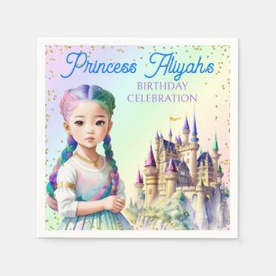Magical Pastel Princess Fantasy Rainbow Castle Napkins