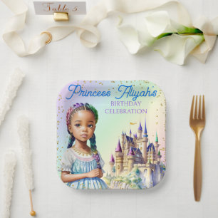 Magical Pastel Princess Fantasy Rainbow Castle Paper Plates