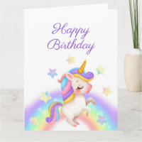Magical Pastel Rainbow Stars Unicorn Birthday 
