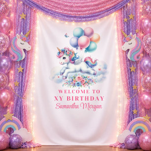 Magical Pastel Unicorn Birthday Party Backdrop