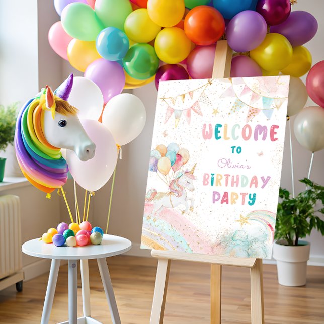 Magical Pastel Unicorn Birthday Welcome Foam Board (Creator Uploaded)