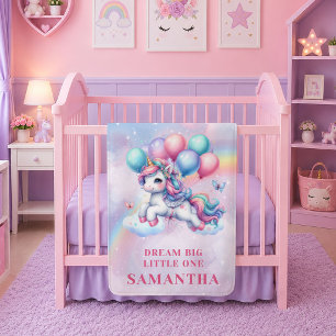 Magical Pastel Unicorn Girl Birthday Baby Blanket