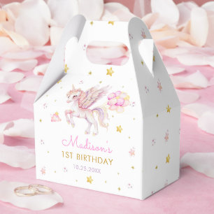 Magical Pastel Unicorn Rainbow Birthday Party Favor Boxes