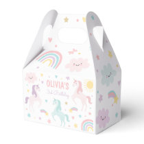 Magical Pastel Unicorn Rainbow Birthday Party Favor Boxes