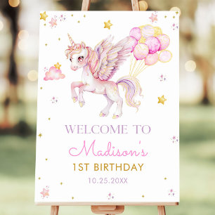 Magical Pastel Unicorn Rainbow Birthday Party Foam Board