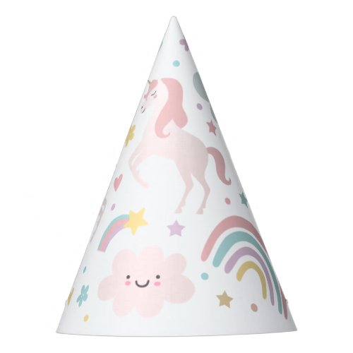 Magical Pastel Unicorn Rainbow Birthday Party Party Hat