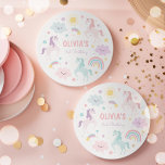 Magical Pastel Unicorn Rainbow Birthday Party Round Paper Coaster<br><div class="desc">Magical Pastel Unicorn Rainbow Birthday Party Round Paper Coaster
All designs are © PIXEL PERFECTION PARTY LTD</div>
