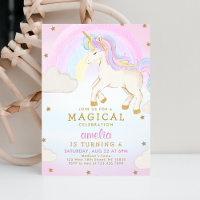 Magical Pastel Unicorn Rainbow Party Birthday 
