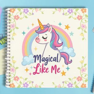 Magical Pastel Unicorn with Rainbow Notebook