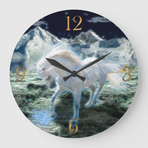 Magical Pegasus Fantasy Art Wall Clock