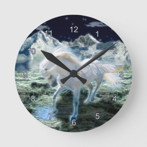 Magical Pegasus Fantasy Art Wall Clock