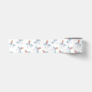 Magical pegasus unicorn pattern satin ribbon