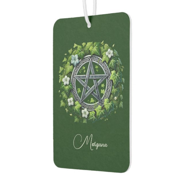 Magical Pentagram Green Ivy Personalized Air Freshener (Left)